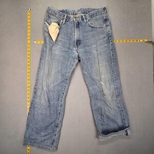 Edwin 505X Jeans Mens Selvedge Light Wash Blue Straight Distressed Fits 32x27
